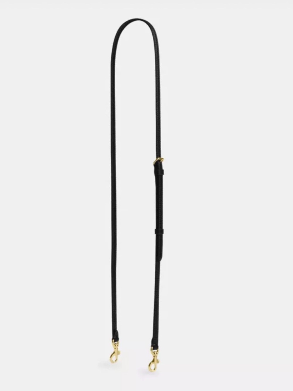 NWT Coach CU265 Thin Black Leather Adjustable Purse Strap Gold Hardware